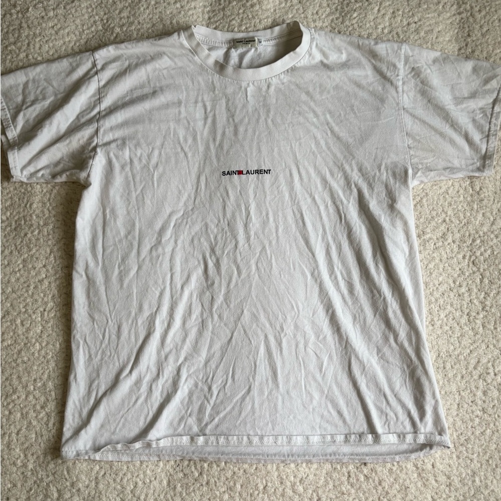 Saint Laurent White Short Sleeve Tee